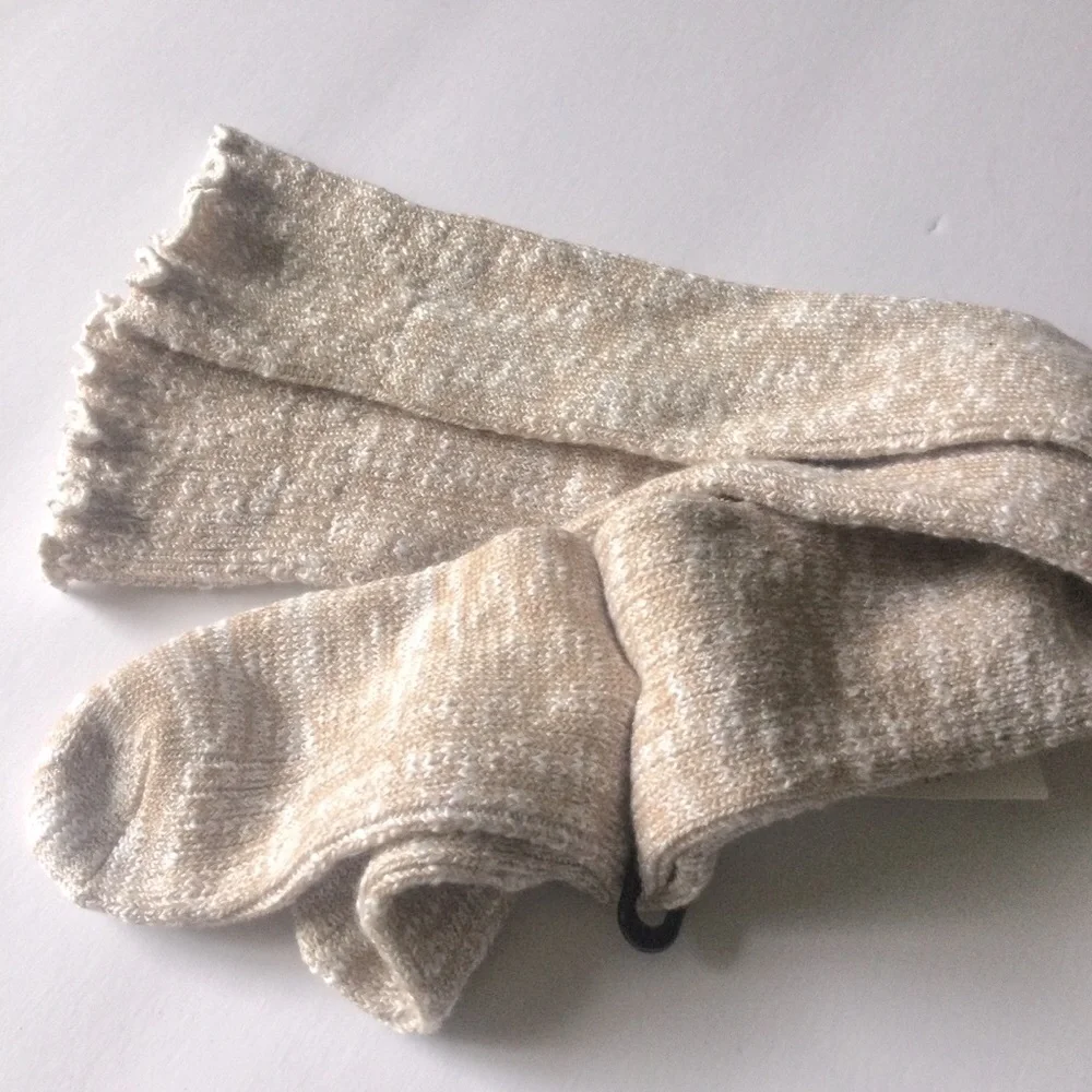 NORDSTROM KNEE HIGH SLOUCH SOCKS TAN DOESKIN MARL OS NWT